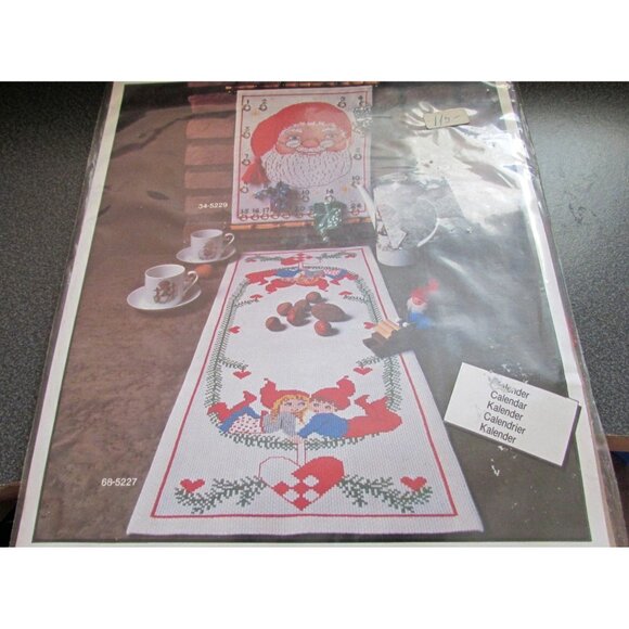 Permin Copenhagen Danish Cross Stitch Kit  Santa Calendar 34-5229 HTF Christmas - Picture 2 of 3